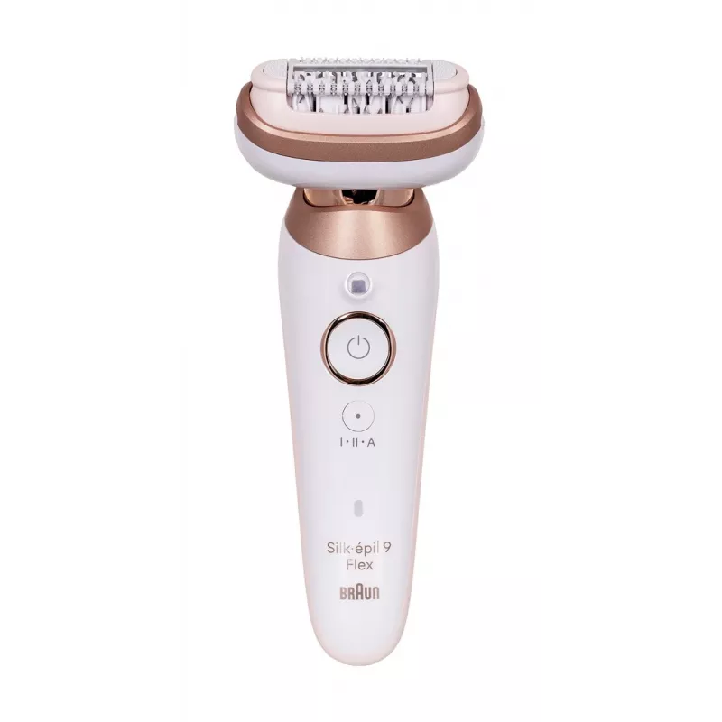 Braun Silk-épil 9 3D SES9-481 šlapias ir sausas belaidis epiliatorius su 40 pincetų, SensoSmart, Smartlight, trimeriu, baltas/rožinio aukso
