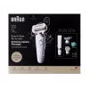 Braun Silk-épil 9 3D SES9-481 šlapias ir sausas belaidis epiliatorius su 40 pincetų, SensoSmart, Smartlight, trimeriu, baltas/rožinio aukso