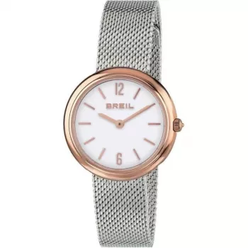 BREIL TW1777 Moteriškas kvarcinis laikrodis 35mm sidabrinis nerūdijančio plieno tinklelio apyrankė