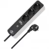 BRENNENSTUHL Connect Ecolor WLAN Power Strip 3-Way (White/Black, 1,5 m Cable, Voice Control, Timer, App)