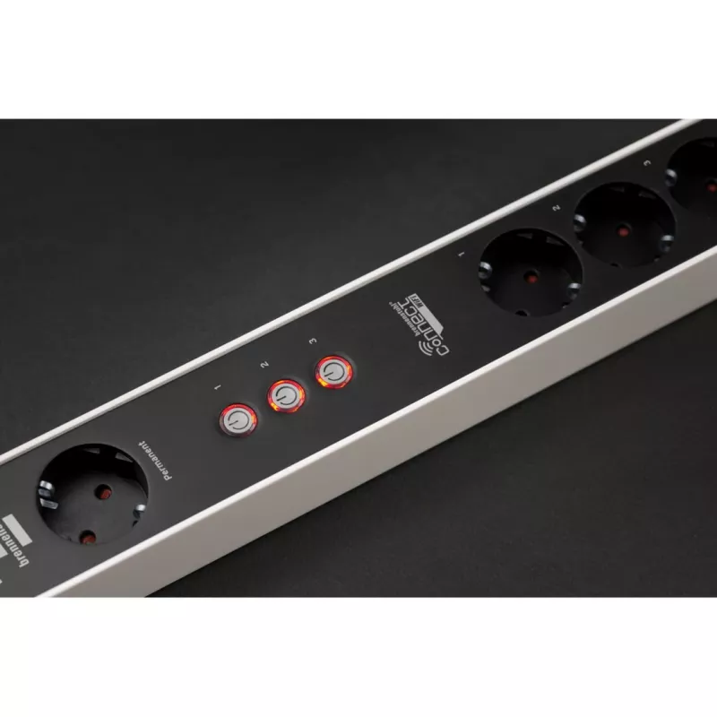 Brennenstuhl Connect Ecolor WLAN Smart Power Strip 4-Way (White/Black, 1.5 m Cable, Voice Control, Timer, App)