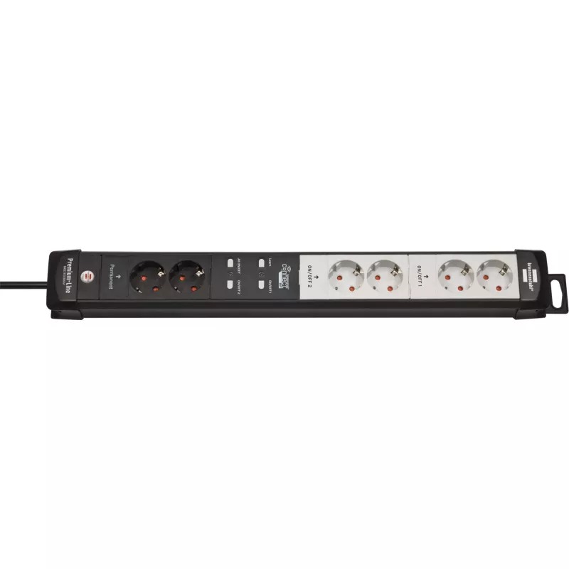 BRENNENSTUHL Connect Premium-Line WLAN Power Strip 6-Way (Black/Light Grey, 3m, Timer, Voice Control)
