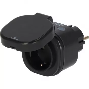 BRENNENSTUHL Connect WiFi Smart Plug WA 3600 XS03 Outdoor, Black, Voice Control, Timer, App