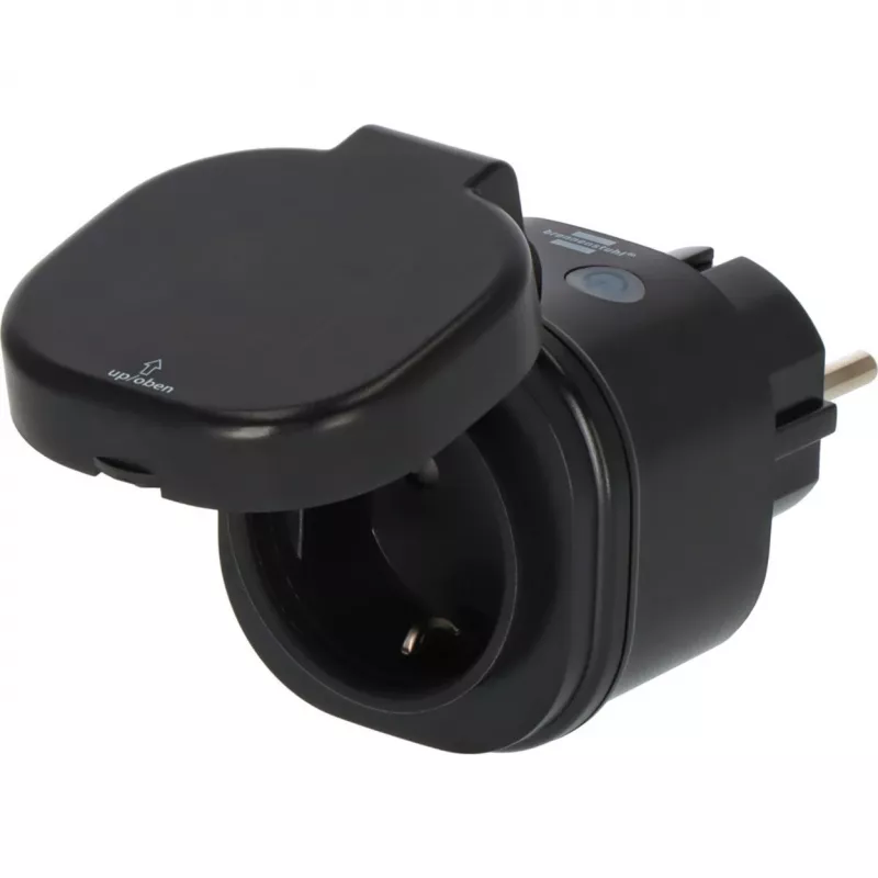 BRENNENSTUHL Connect WiFi Smart Plug WA 3600 XS03 Outdoor, Black, Voice Control, Timer, App