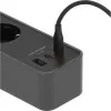 Brennenstuhl Ecolor 4-ių lizdų ilgintuvas su 2x USB-C, 1x USB-A, 1,5 m laidu, apsauginiu jungikliu, juoda/antracito spalva