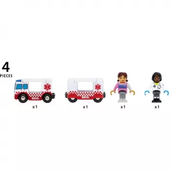 BRIO World gelbėjimo greitosios pagalbos žaislinė mašina