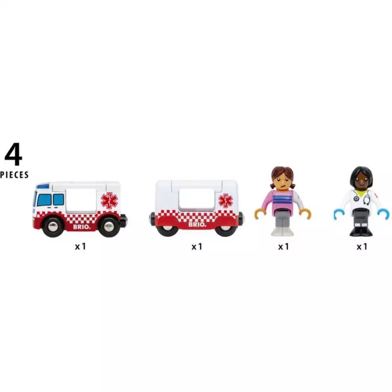 BRIO World gelbėjimo greitosios pagalbos žaislinė mašina