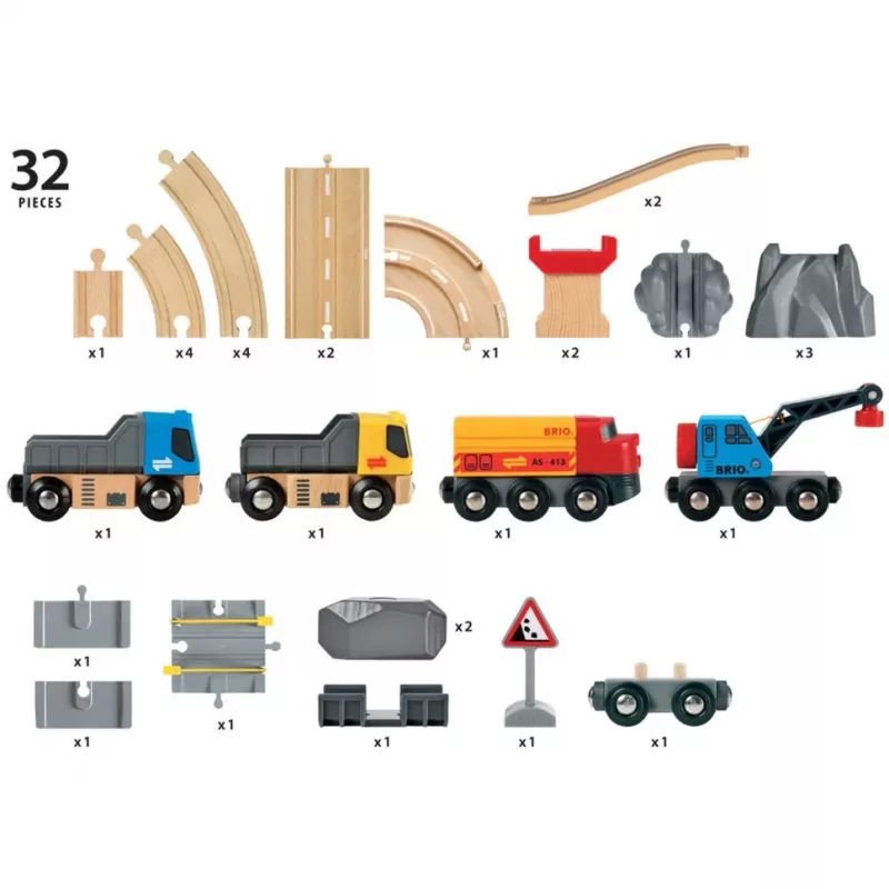 BRIO World Roads & Rails akmens pakrovimo rinkinys