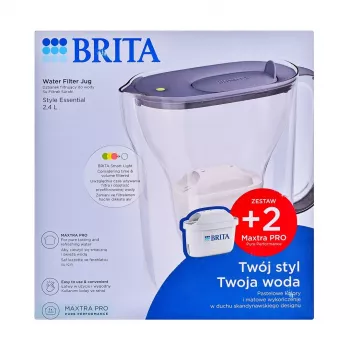 Brita Style Essential+ vandens filtro ąsotis su 2 MaxtraPro PP kasetėmis (2,4 l, tamsiai mėlyna)