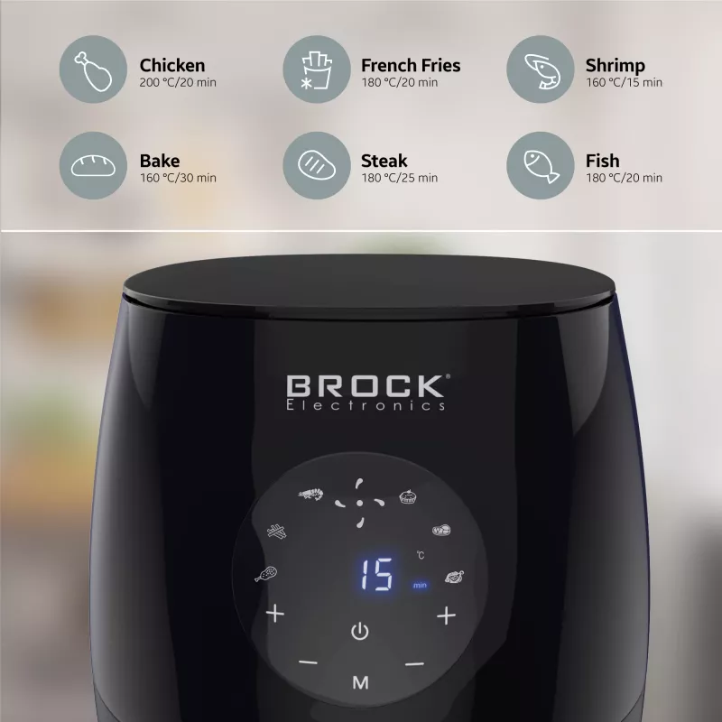 Brock AFD 3502 BK karšto oro gruzdintuvė 3,5L 1200W juoda