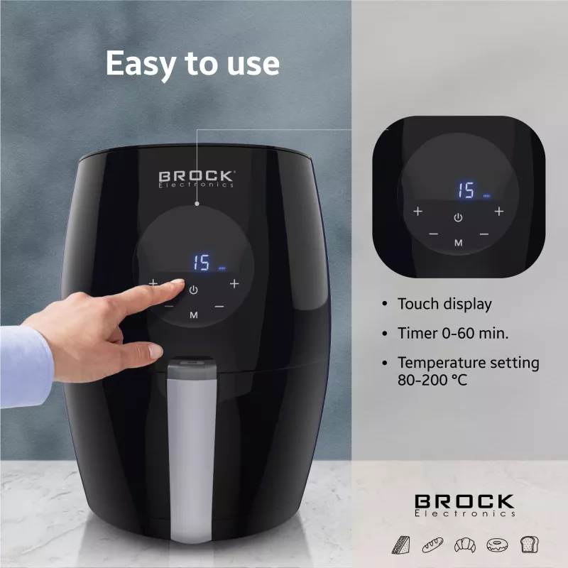 Brock AFD 3502 BK karšto oro gruzdintuvė 3,5L 1200W juoda