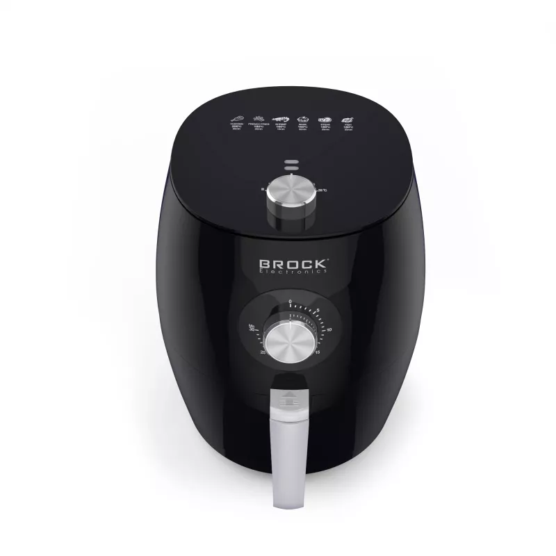 Brock AFM 3501 BK oro gruzdintuvė 3,5L 1300-1500W juoda skaitmeninė krepšelio gruzdintuvė