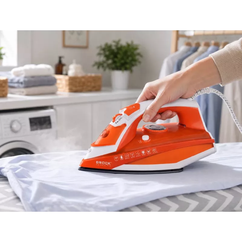 Brock BSI 5503 OR garinis lygintuvas 2600W keraminė padas oranžinis