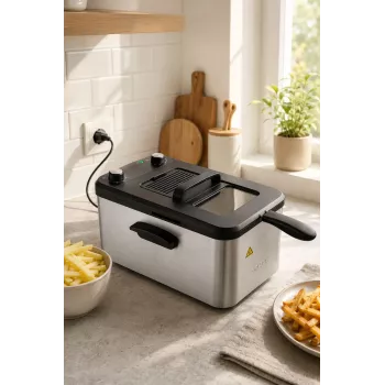 Brock DF 3001 SS gruzdintuvė 3,2L 2200W juoda/plieninė