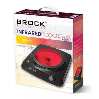 Brock HPI 3001 BK 1500W Viena elektrinė kaitlentė su ketaus plokšte ir reguliuojamu termostatu, juoda