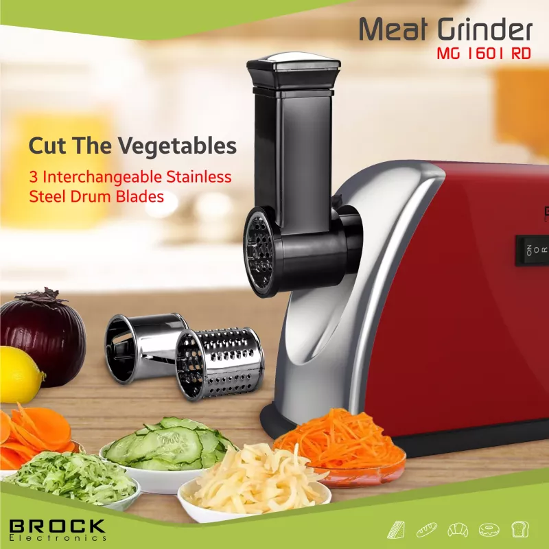 Brock MG 1601 RD mėsos malūnėlis 1400W, raudonas/plieninis