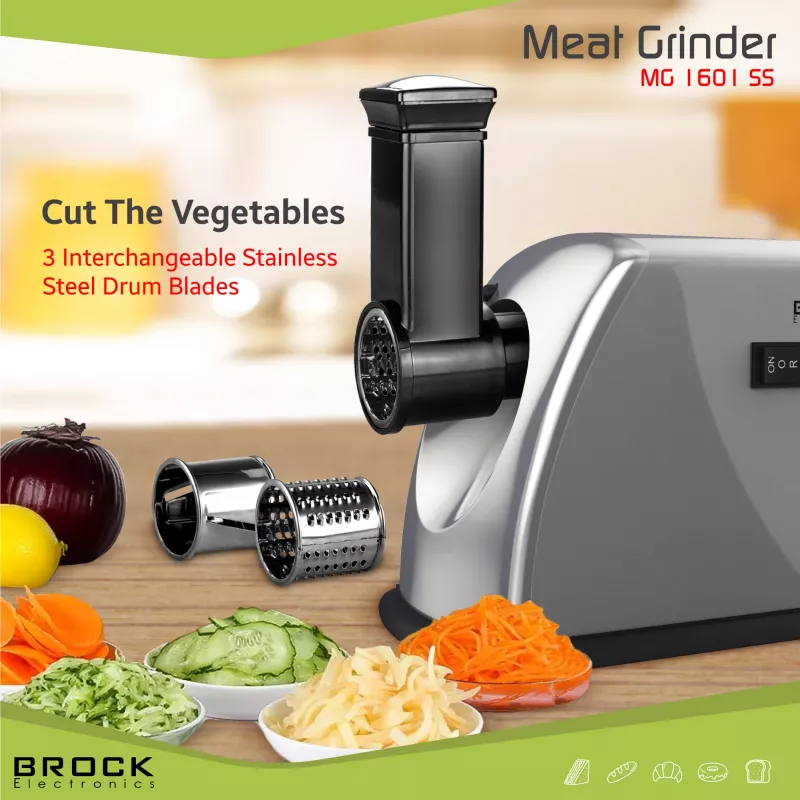 Brock MG 1601 SS mėsmalė 1400W, raudona/plieninė