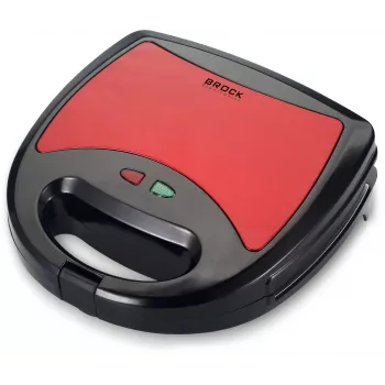 Brock SSM 2003 RD 3-in-1 sumuštinių keptuvė, vaflių keptuvė ir grilis, 750 W, juoda/raudona