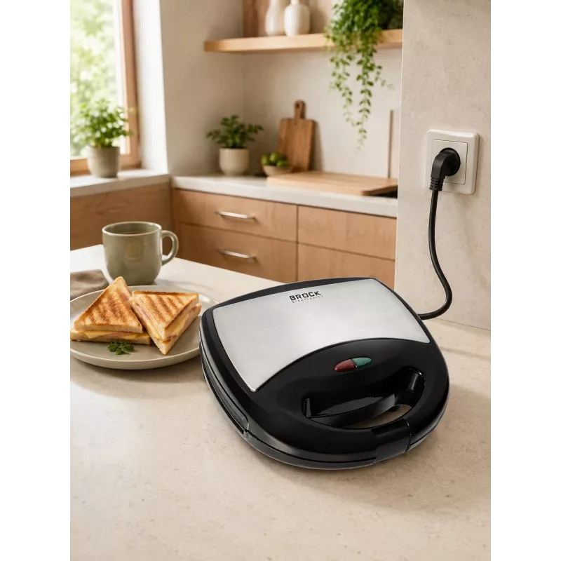 Brock SSM 2004 SS 3-in-1 sumuštinių, vaflių ir riešutėlių keptuvas, 750W, juodas/plieninis