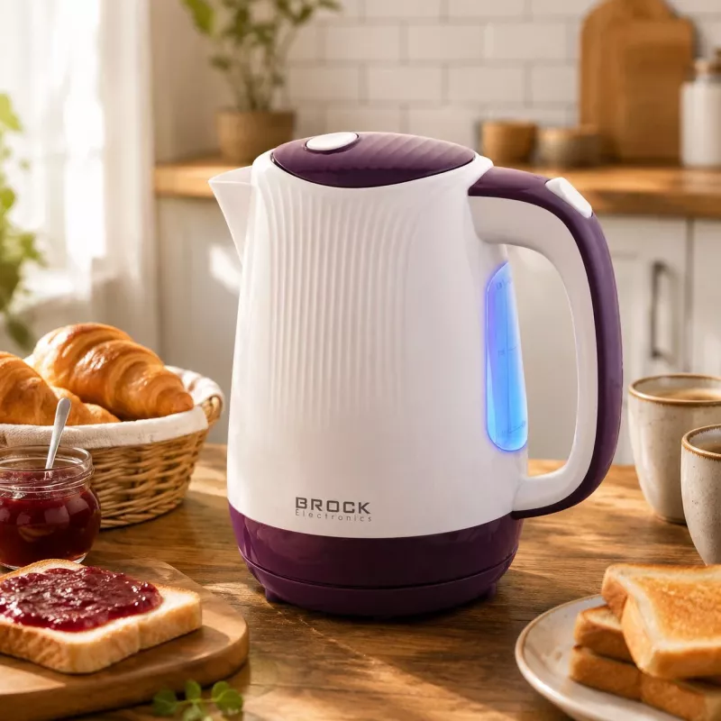Brock WK 08 PR elektrinis virdulys 1,7L 2000W baltas/violetinis
