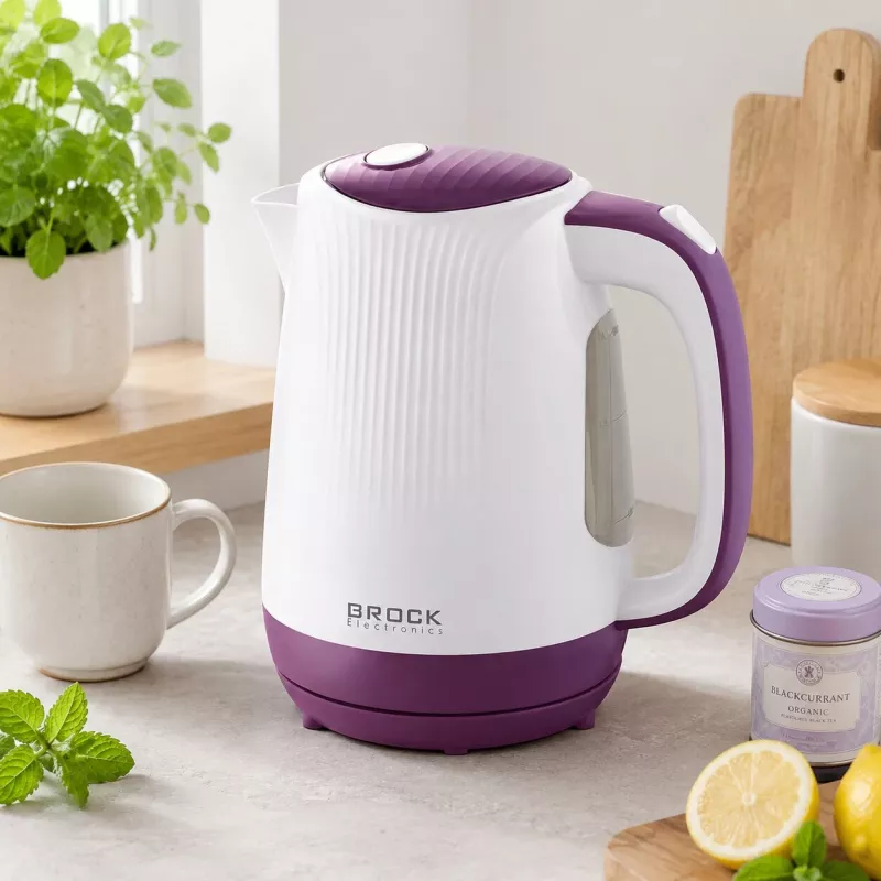 Brock WK 08 PR elektrinis virdulys 1,7L 2000W baltas/violetinis