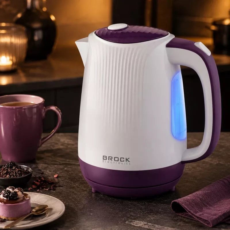 Brock WK 08 PR elektrinis virdulys 1,7L 2000W baltas/violetinis