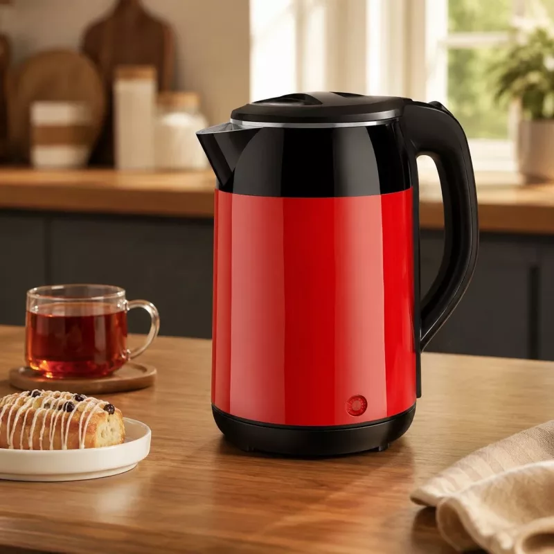 Brock WK 5522 RD elektrinis virdulys 1,8L 1500W juodas/raudonas su 360° pagrindu