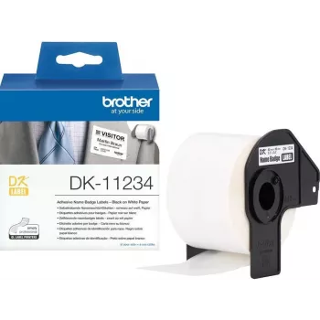 Brother DK-11234 išpjautų baltų popierinių etikečių ritinys - 60mm x 86mm, 600 etikečių, nuolatiniai klijai, tiesioginė terminė spauda, QL serijai