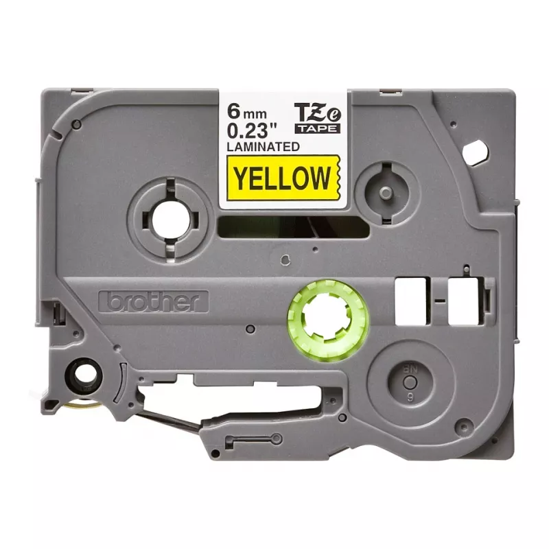 Brother P-touch TZS611 laminuota stipraus klijavimo juosta 6mm juoda ant permatomos 8m