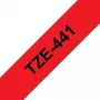 Brother TZe-441 laminuota etikečių juosta 18mm raudona su juodu 8m