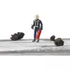 BRUDER bworld Ugniagesys su Priedais (Mėlyna/Geltona) 1:16 Mastelio Veiksmo Figūrėlė
