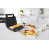 BRV VST098X 3-in-1 sumuštinių, vaflių ir grotelių keptuvė, 850 W, DuraCeramic nelipniomis plokštėmis, juoda/sidabrinė