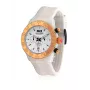 BULTACO H1PW43C-CW1 Moteriškas analoginis kvarcinis laikrodis 43mm balta odinė juosta