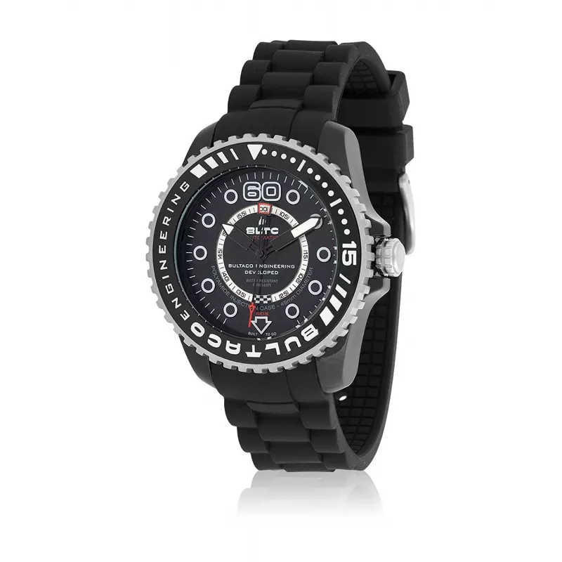 BULTACO WATCH MAN BLPB45A-CB1 (45mm) Quartz Analog Stainless Steel Silicone Black
