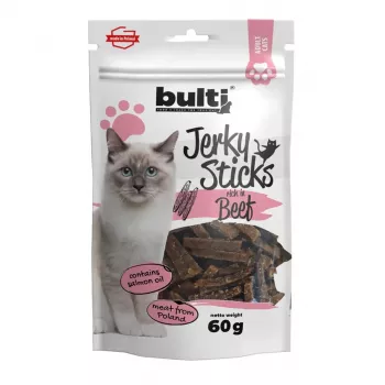 BULTI Jerky Sticks Rich in Beef katėms skanėstai 60g