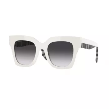 Burberry BE4364-39958G Moteriški katinėlio formos akiniai nuo saulės Havana acetatas pilki gradientiniai lęšiai 49mm