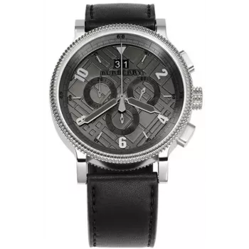 Burberry BU7683 Endurance vyrų šveicariškas kvarcinis chronografo laikrodis 42 mm juoda guma