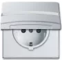 Busch-Jaeger 2064-0-0300 Schuko lizdo įdėklas, 2P+E, 16A, 250V, IP44, sidabrinis