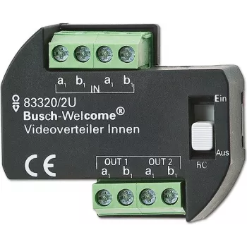 Busch-Jaeger 2CKA008300A0042 vaizdo skirstytuvas Busch-Welcome durų komunikacijos sistemai, DIN bėgelio montavimas, 4 išėjimai