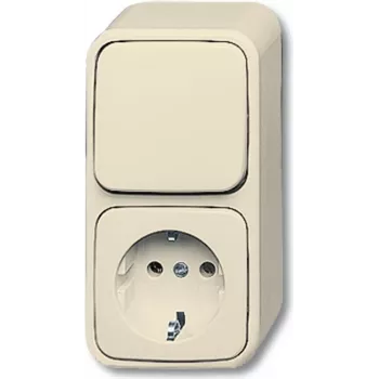 BUSCH-JAEGER Duro 2000 AP Schuko kištukinis lizdas, paviršinis, 1 vietos, alpinės baltos spalvos