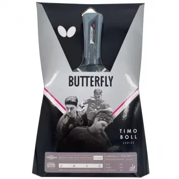 Butterfly Timo Boll Titanium stalo teniso raketė su Wakaba gumomis, platėjančia rankena, ITTF patvirtinta, puolamojo stiliaus