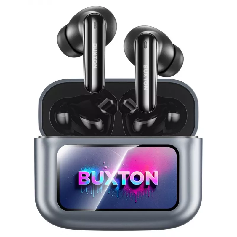 Buxton BTW 9600 belaidės ausinės ant ausų su aktyviu triukšmo slopinimu, Bluetooth 5.3, 30h baterija, juodos spalvos