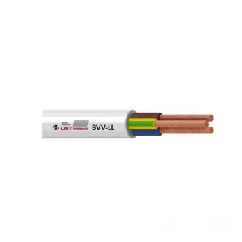 BVV-LL 3 gyslų 1.5mm² baltas PVC fiksuotos instaliacijos kabelis 25m ritė