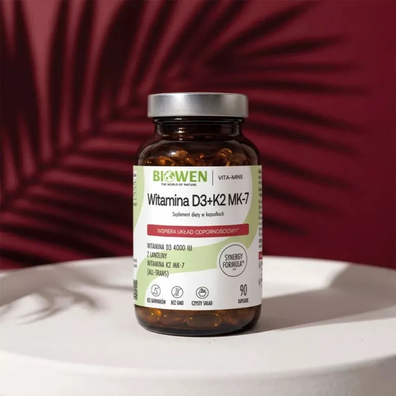 BWN BIOWEN Vitaminai D3 + K2 MK-7 Maisto papildas – 90 kapsulių