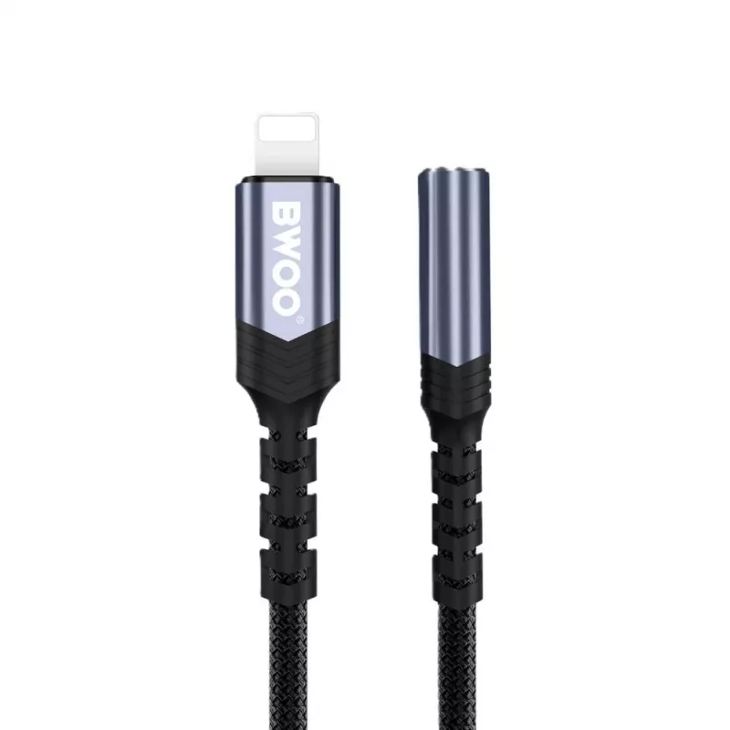 BWOO Adapter AUX 3.5mm - Lightning Black BZ48