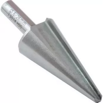 C.K Tools T3014 HSS laiptinis grąžtas 6-26 mm, 10 pakopų, 3 plokščio kotas, 80 mm ilgio