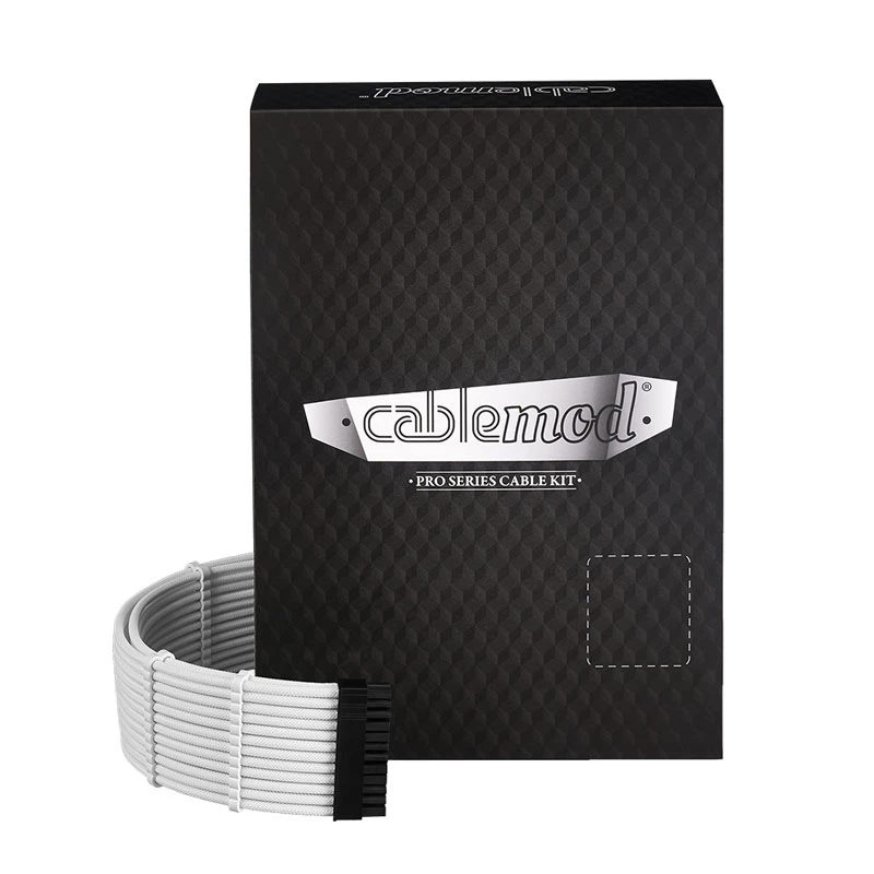 CableMod C-Series PRO ModMesh 12VHPWR kabelių rinkinys, skirtas Corsair RM, RMi, RMx (Black Label) - baltas