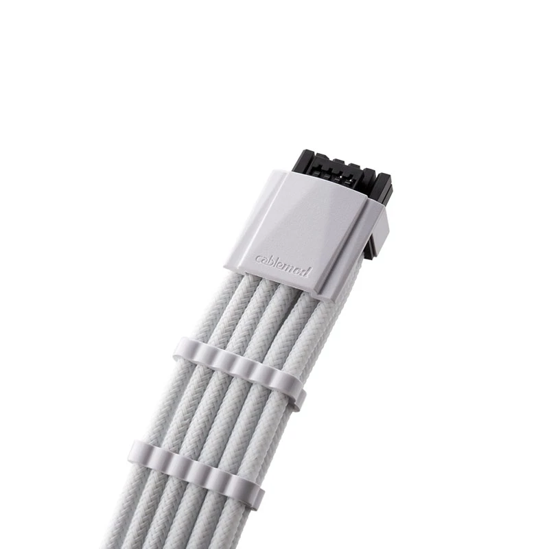 CableMod C-Series PRO ModMesh 12VHPWR kabelių rinkinys, skirtas Corsair RM, RMi, RMx (Black Label) - baltas