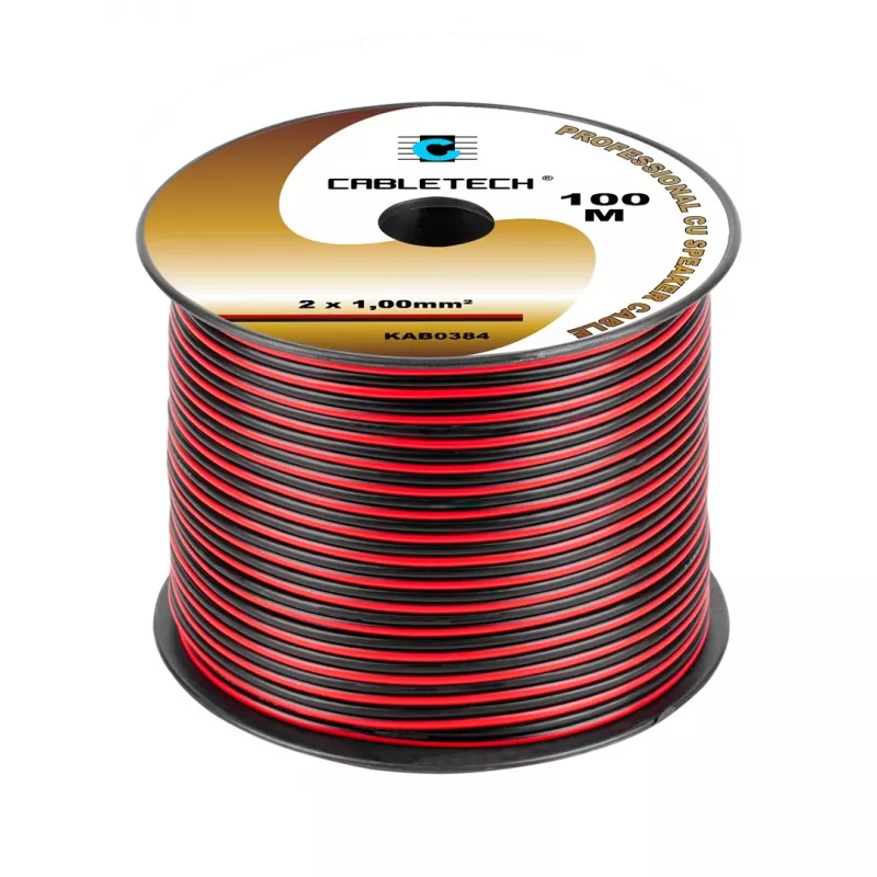 CABLETECH Garsiakalbio kabelis 1.0mm Juodai-Raudonas