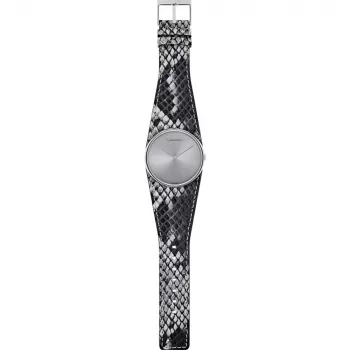 CALVIN KLEIN K5V231Q4 Moteriškas laikrodis 39mm Quartz Nerūdijantis plienas Rose Gold PVD Oda Juoda